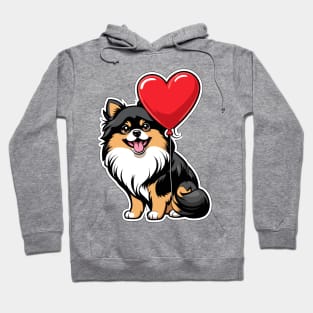 Pomeranian Heart Balloon - Valentines Day Hoodie